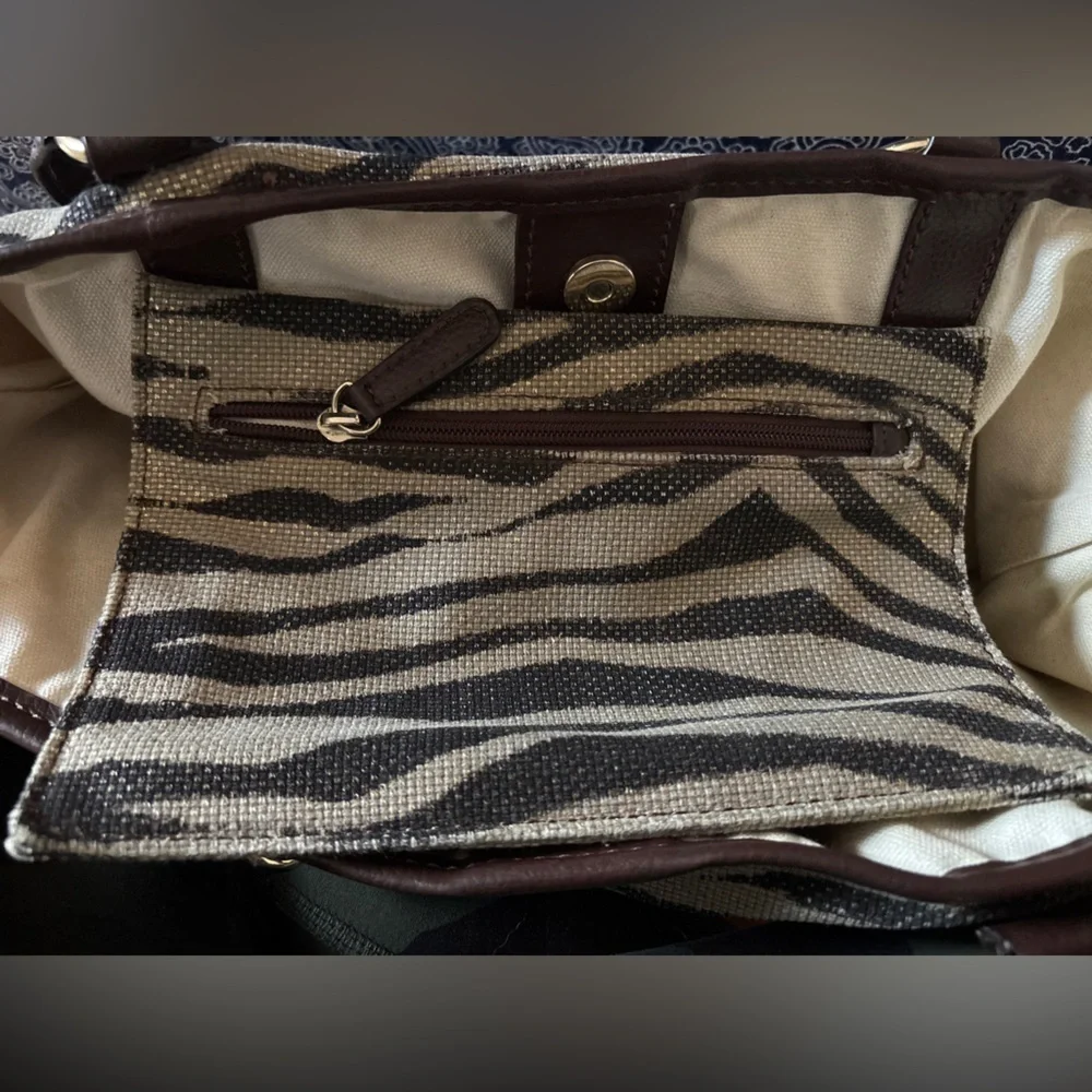 MICHAEL KORS Large Zebra Print Tote Bag w/ Detachable Wristlet | Snap Closure